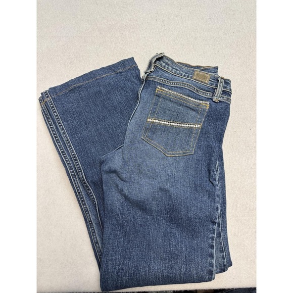Allen B. By Allen Schwartz Denim - Allen B. By Allen Schwartz Jeans Womens 30 Blue Mid Rise Wide Leg Rhinestone